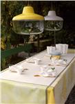 Empreintes vegetales in citrus coated tablecloth