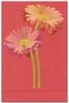 Gerbera Red daisy embroidery on Salsa linen guest towels