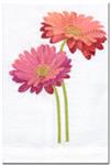 Gerbera daisy embroidery guest towels