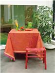 Pois Gourmands laminated cloth in Paprika size 69x69 square
