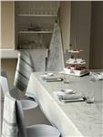 Pois Gourmands laminated cloth in Sea Salt