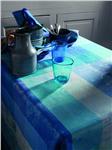 Mille Couleur in Azur coated french table linens