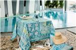 Rialto turquoise tablecloth