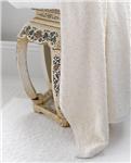 Fern sculpted bath towels in white or ivory