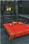 Cite Imperiale in Poppy french table linen Le Jacquard Francais 