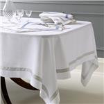 lowell tablecloth in white linen