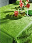 Myriade french jacquard table linens in Mousse green