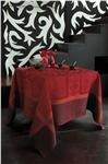 Siena 100% linen table linens in Ruby red