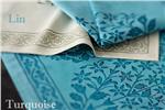 Sultane in Teal 67x95 tablecloth plus 5 napkins by Beauville