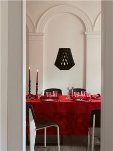 Double Jeu french table linens in Passion Red by Le Jacquard Francais 