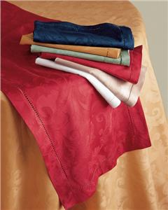 Acanthus 104" round egyptian cotton tablecloth