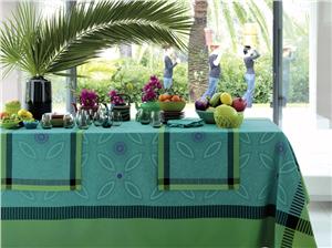 Le Jacquard Francais Bamako in Turquoise french table linens