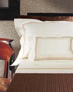 Milano embroidery on Ivory bed linens by DEA
