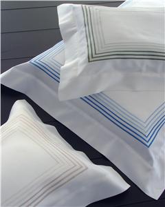Milano embroidery on White bed linens by DEA