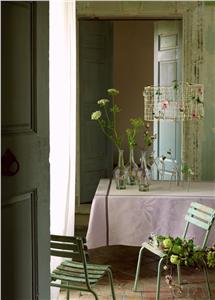 Empreintes vegetales in Mother of Pearl coated tablecloth