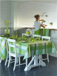 Secret de Cuisine 59x69 coated tablecloth plus 4 napkins in mint green