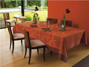 Samarkand french tablecloth in Kumquat 