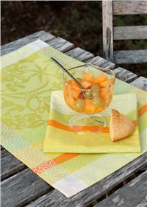 Provence in Lemon-grass jacquard *coated table linens