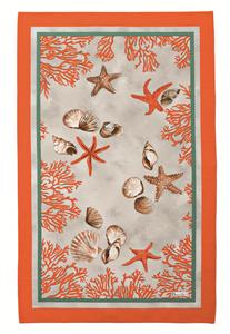 Ocean french towel by Beauville in Coral