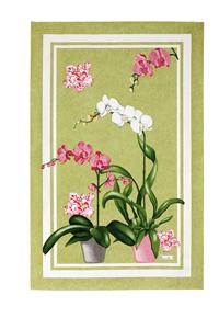 Orchidees french towel in green by Beauville
