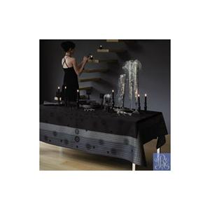 Constellation french cotton table runners in Black