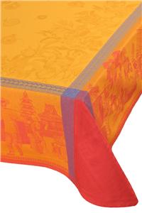  Marche Chinois french tablecloth in 86x86 size by Le Jacquard Francais 