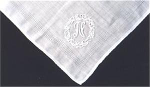 Madeira Monogram Initial White Handkerchief