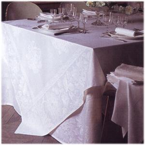 Neva jacquard white tablecloth size 86x86