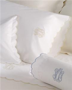 Portofino scalloped edge bed sheets