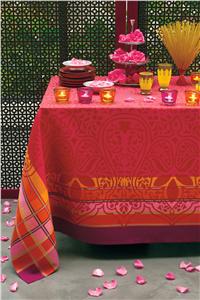 Rajasthan french tablecloth in pomegranate 