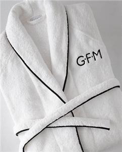 Cairo white bath robe in Medium 