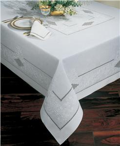French knot embroidery linen table linens