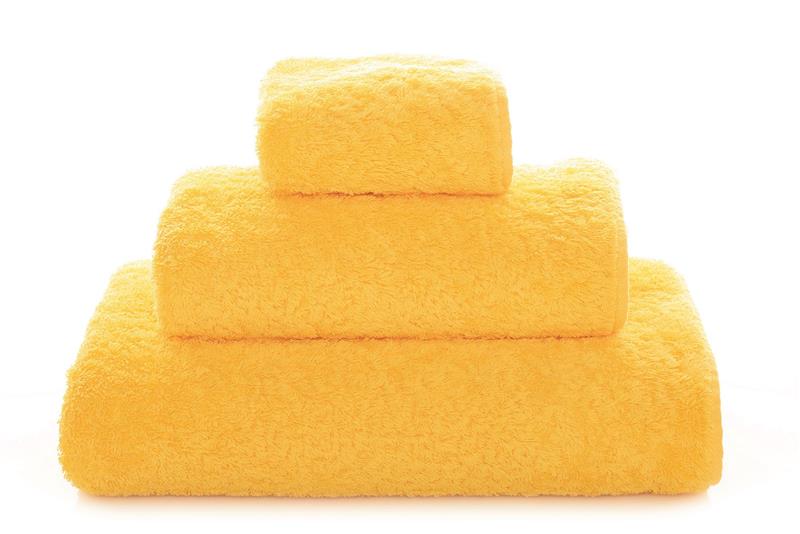 Ecoist bath towels in Sun yellow gold thick terrycloth towels by Graccioza