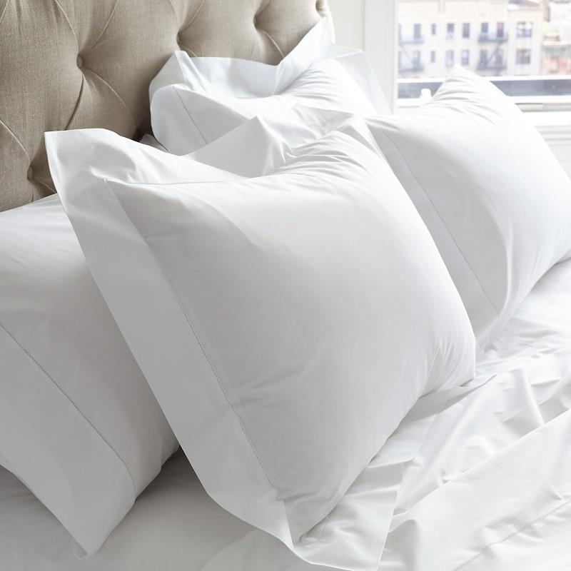Sierra white hemstitch Duvet cover and pillow shams by Matouk