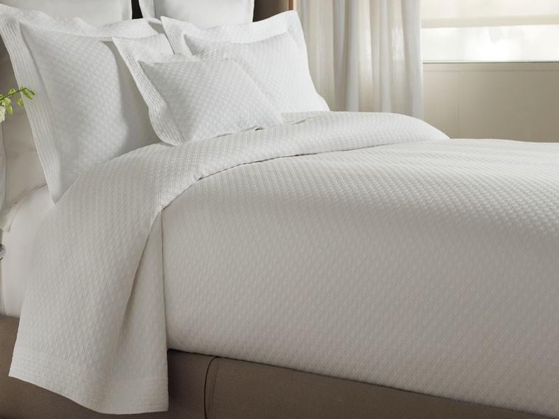 Peacock Alley Alyssa White Queen Coverlet and Shams