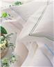 Atoll white bed sheets with 2 row trim
