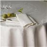 Milady in White for pure linen tablecloth and napkins
