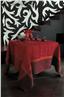 Siena 100% linen table linens in Ruby red