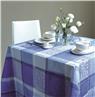 Mille Wax coated french table linens in Ocean blue