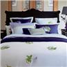 TIJUCA dark purple sateen Queen set bed linens by Yves Delorme