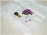 Violets Embroidery on Swiss Cotton Handkerchief