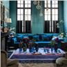 Gipsy blue coated cotton Table Linens by Le Jacquard Francais