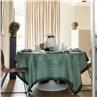 Romance green Linen Table LInens by Le Jacquard Francais