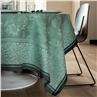 Romance green Linen Table LInens by Le Jacquard Francais