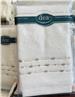 Sole Fingertip Guest Towels set of 2 white/almond embroidery