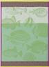 Moorea Tea towels in coral, or green by Le Jacquard Francais
