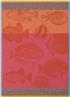 Moorea Tea towels in coral, or green by Le Jacquard Francais