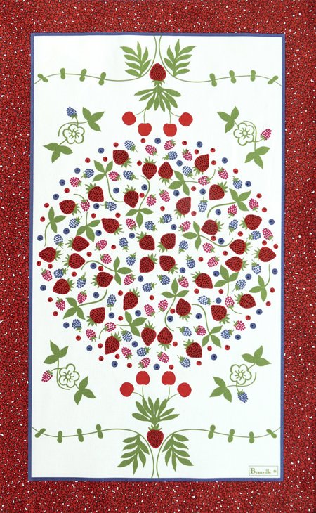 Fraises des Bois red French Tea Towel by Beauville