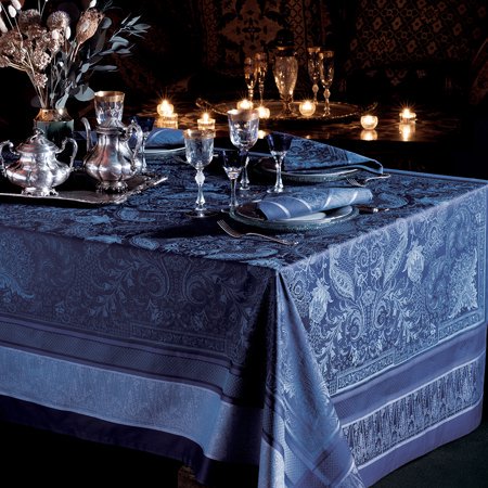 Persina crepuscule blue French Tablecloth by Garnier Thiebaut