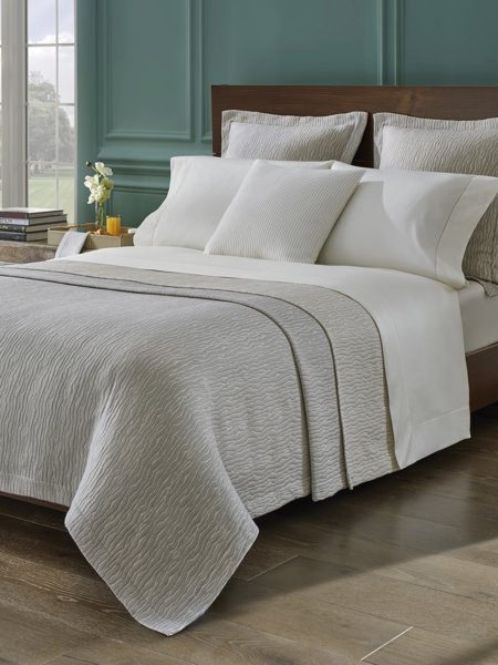 Ondate bluefin Bed Coverlet Shams by Sferra